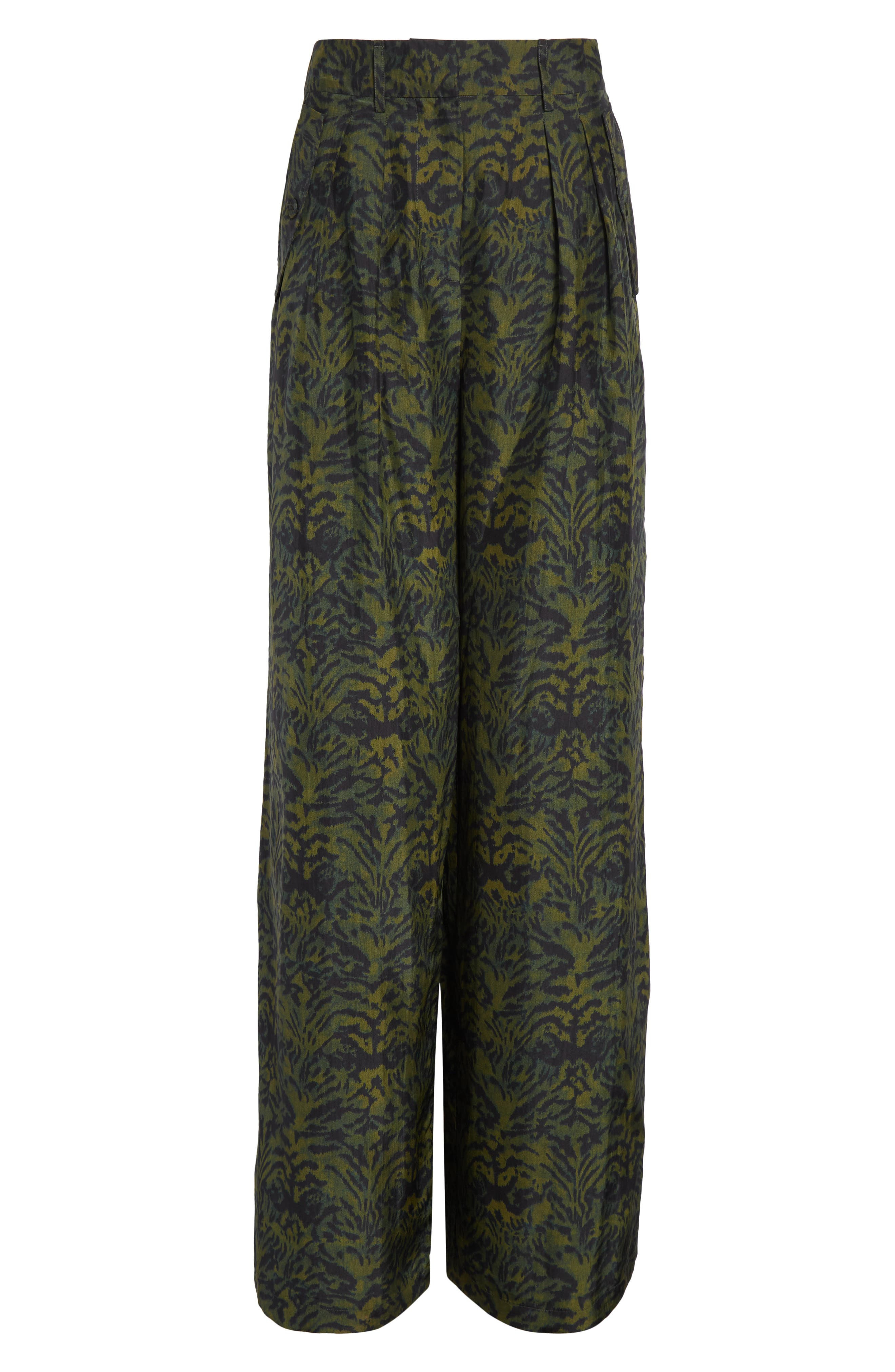 Ulla Johnson Charlie Print Wide Leg Pants in Desert Jasper at Nordstrom - 6