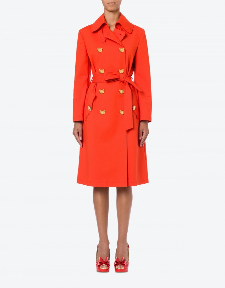 TEDDY BUTTONS DOUBLE SATIN TRENCH COAT - 2