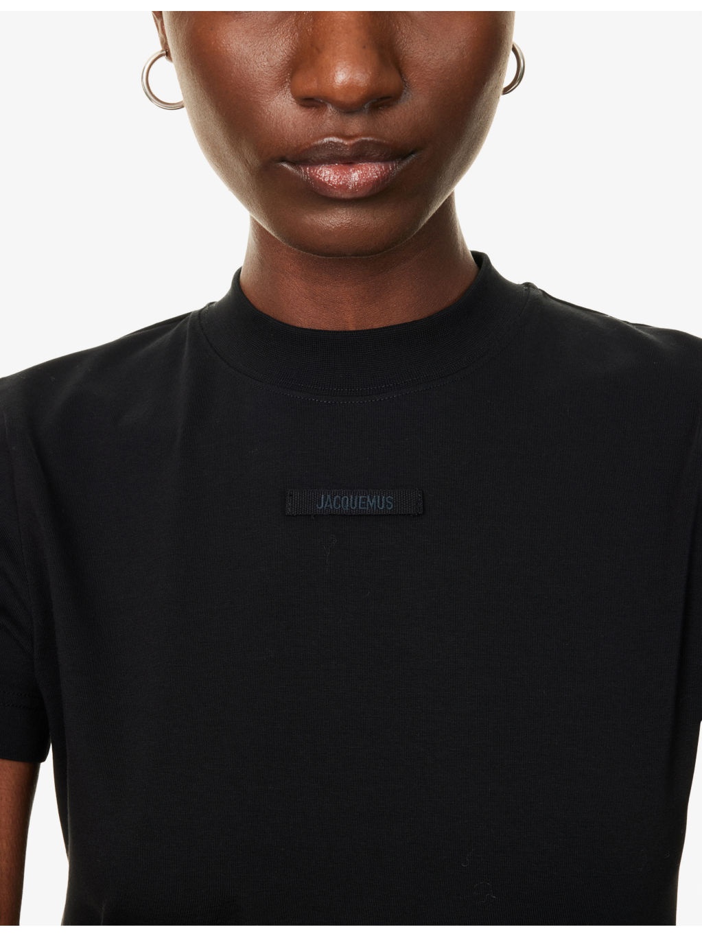 Logo-Patch Cropped Stretch-Cotton T-Shirt - 5