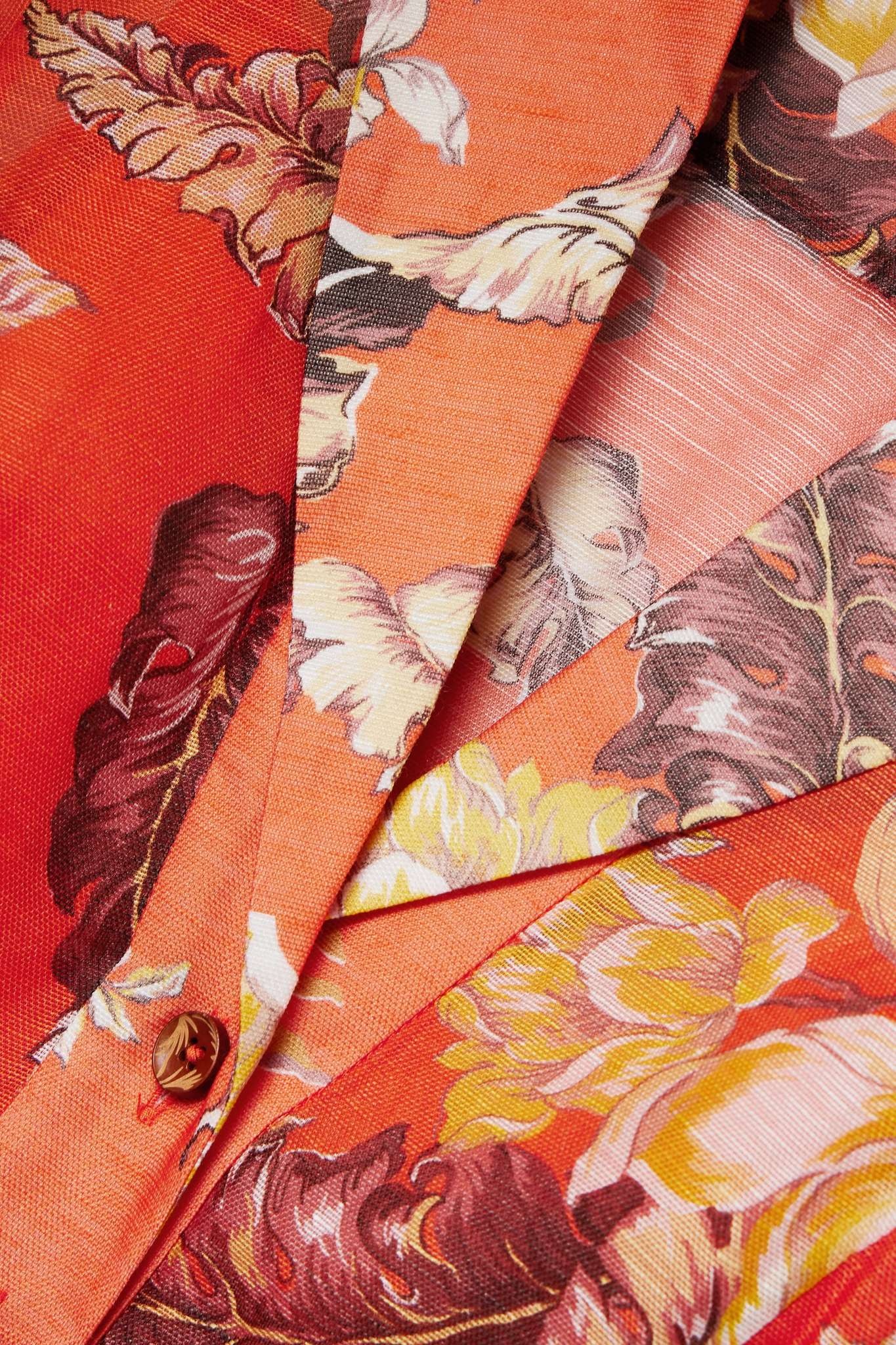 Matchmaker belted floral-print linen and silk-blend midi dress - 4