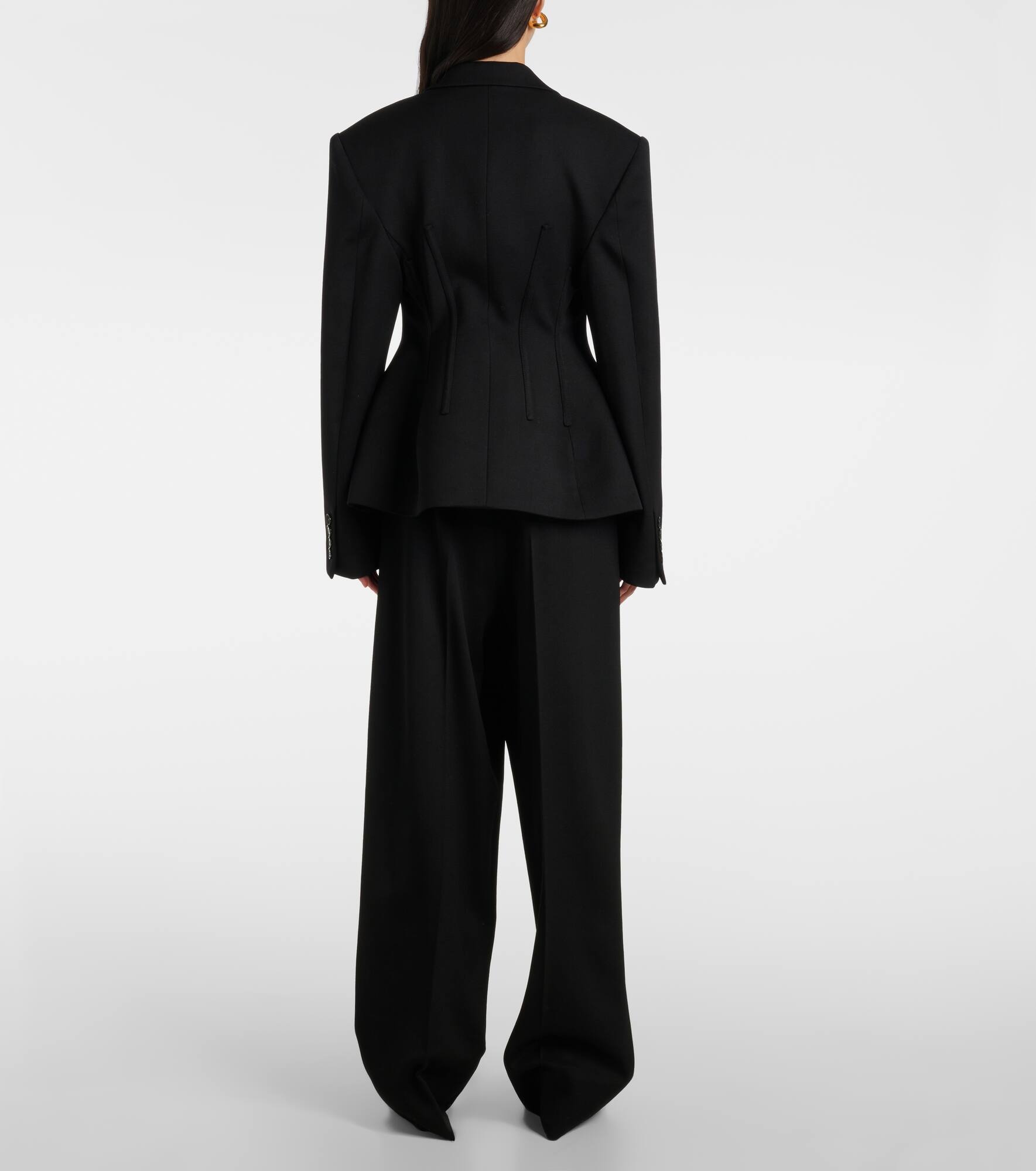 Single-breasted wool blazer - 3
