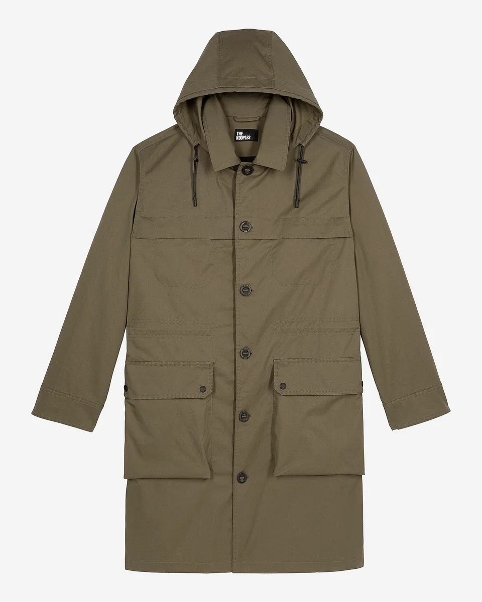 KHAKI HOODED PARKA - 1