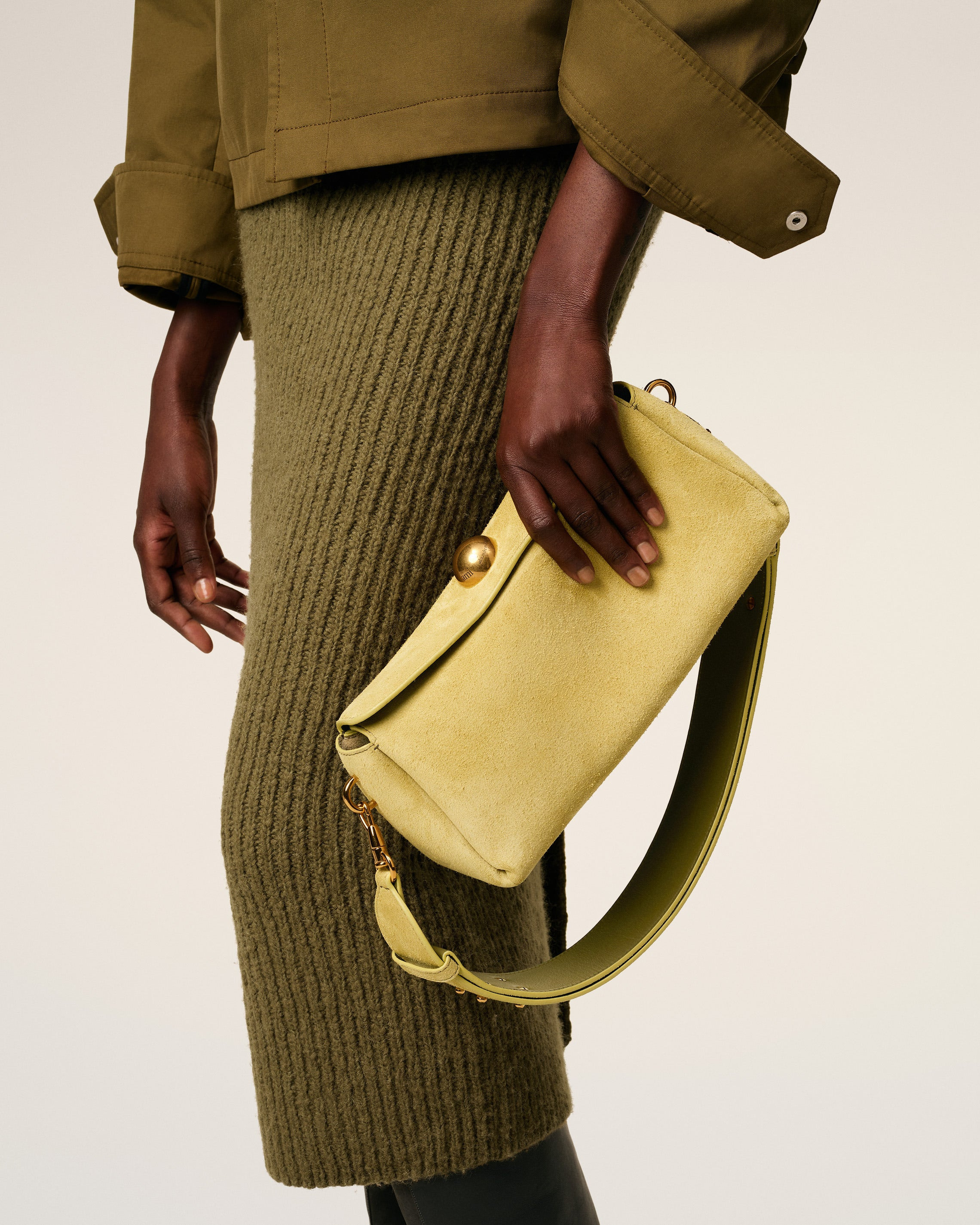 GREEN SUEDE LEATHER CARROUSEL BAG - 2