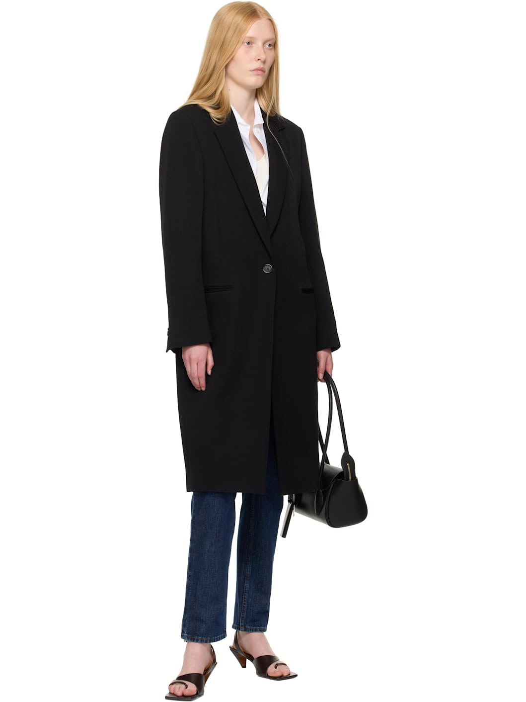Black Classic Tailored Coat - 4