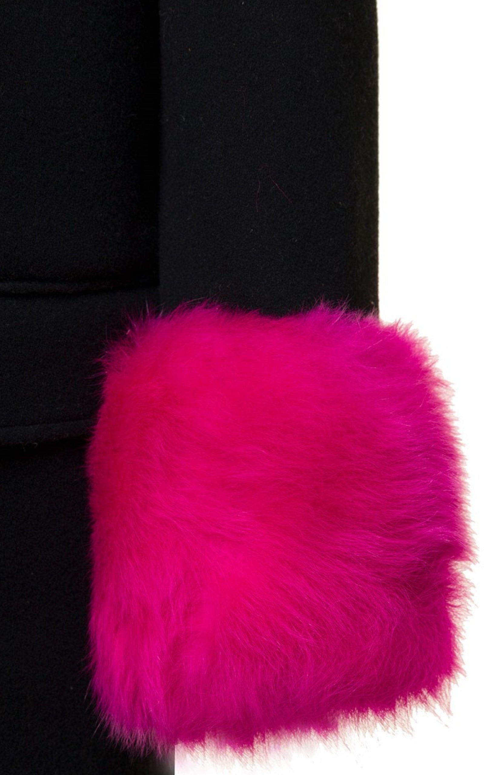 Women's Cashmere Wool Coat with Shearling-collar - 7