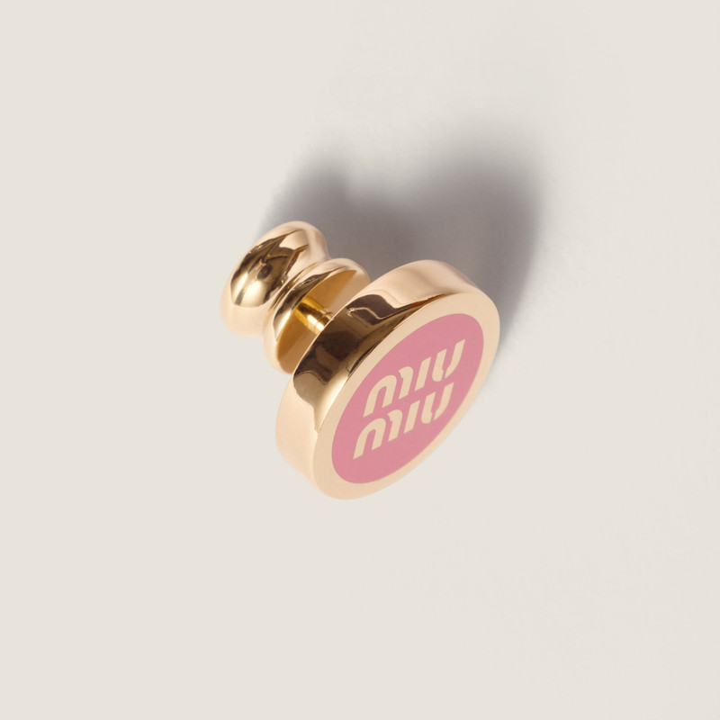 Miu Miu Enameled metal logo brooch outlook