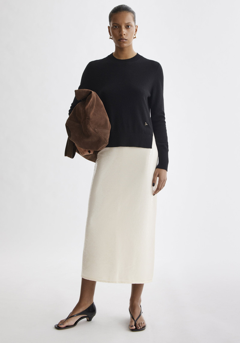 BLISS Round neck cashmere blend sweater 1