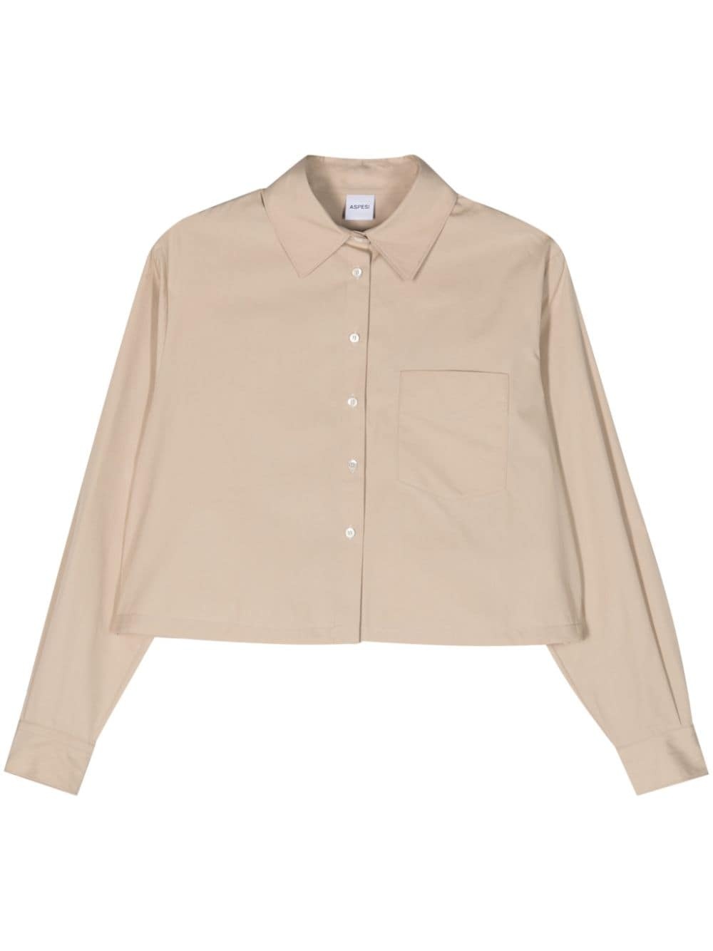 cropped cotton shirt - 1