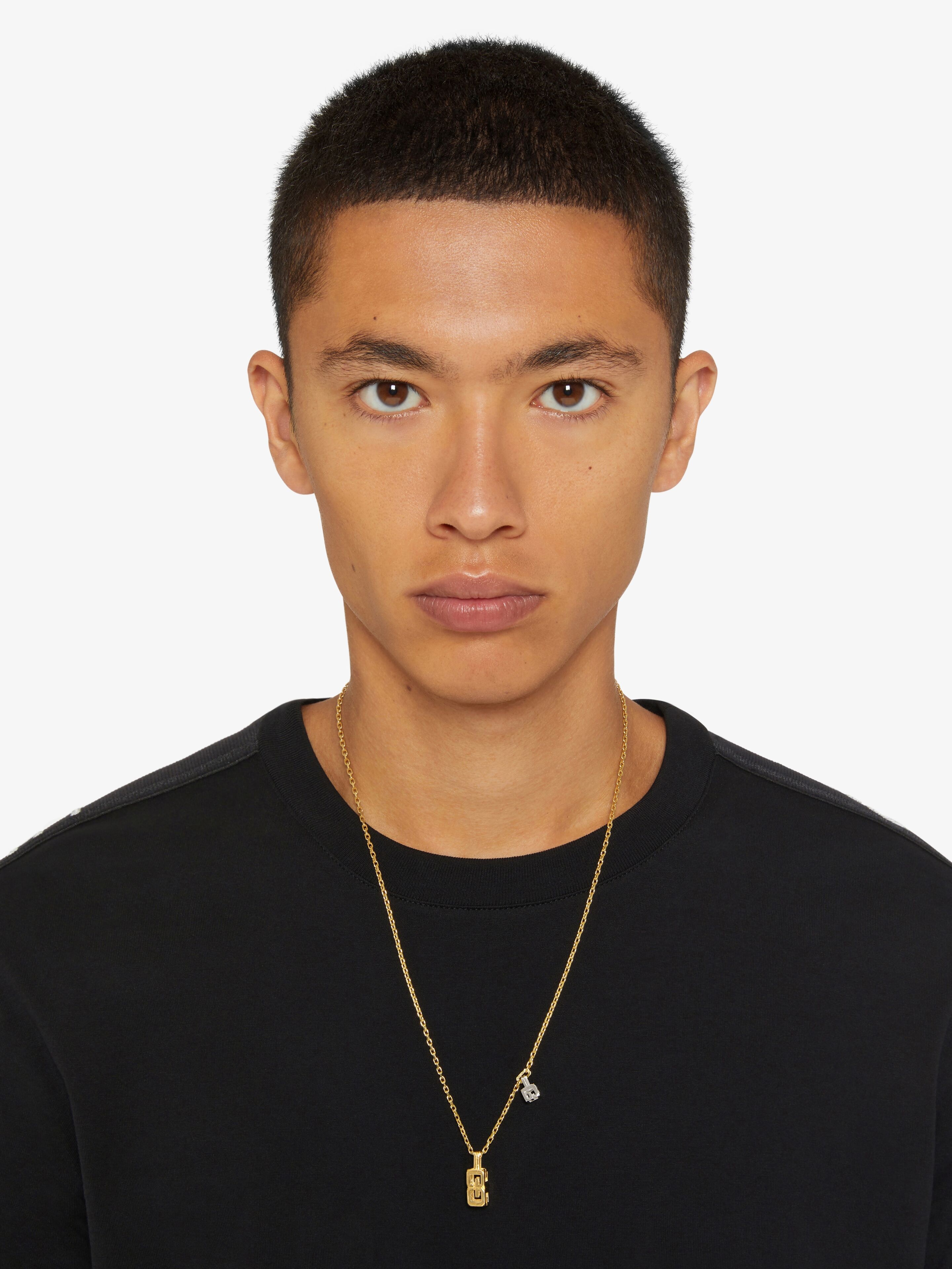 G CUBE PENDANT NECKLACE IN METAL - 4
