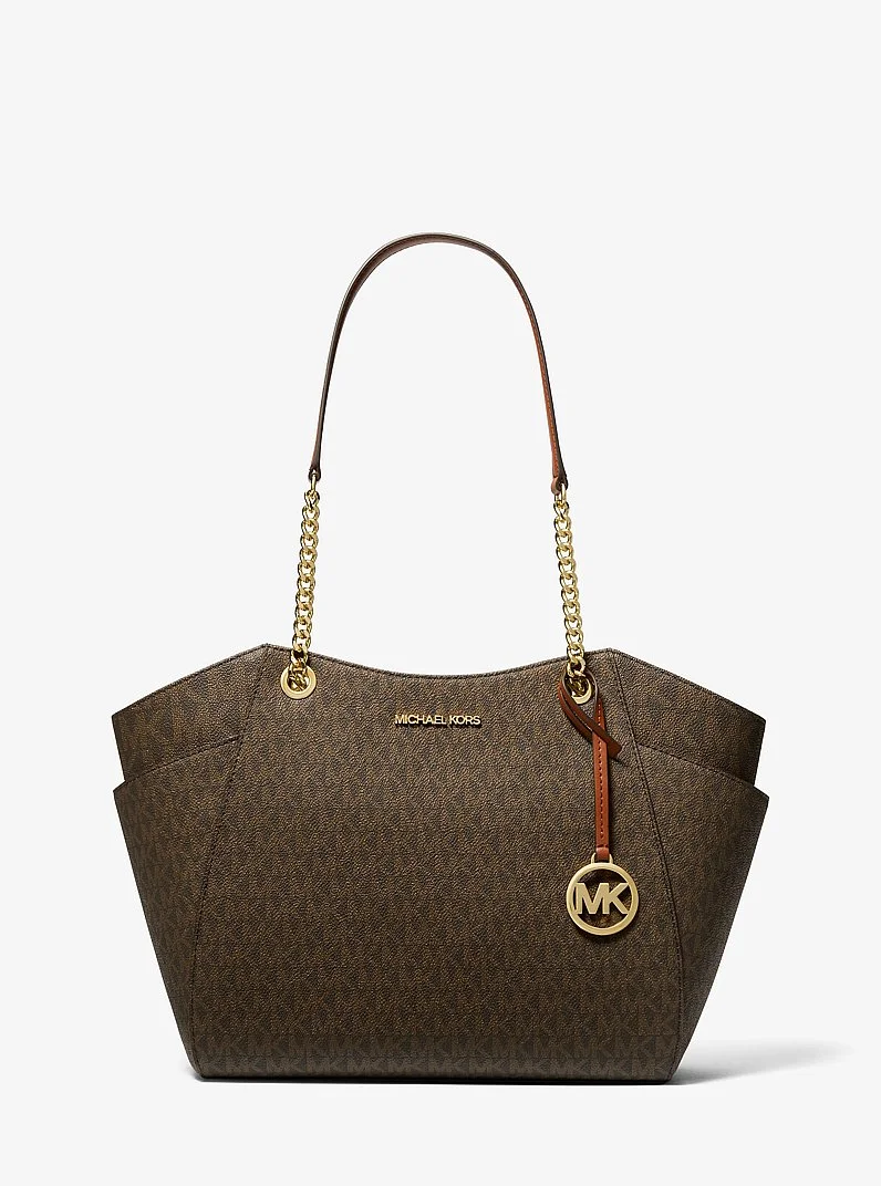 Jet Set Large Signature Logo Shoulder Bag - 1
