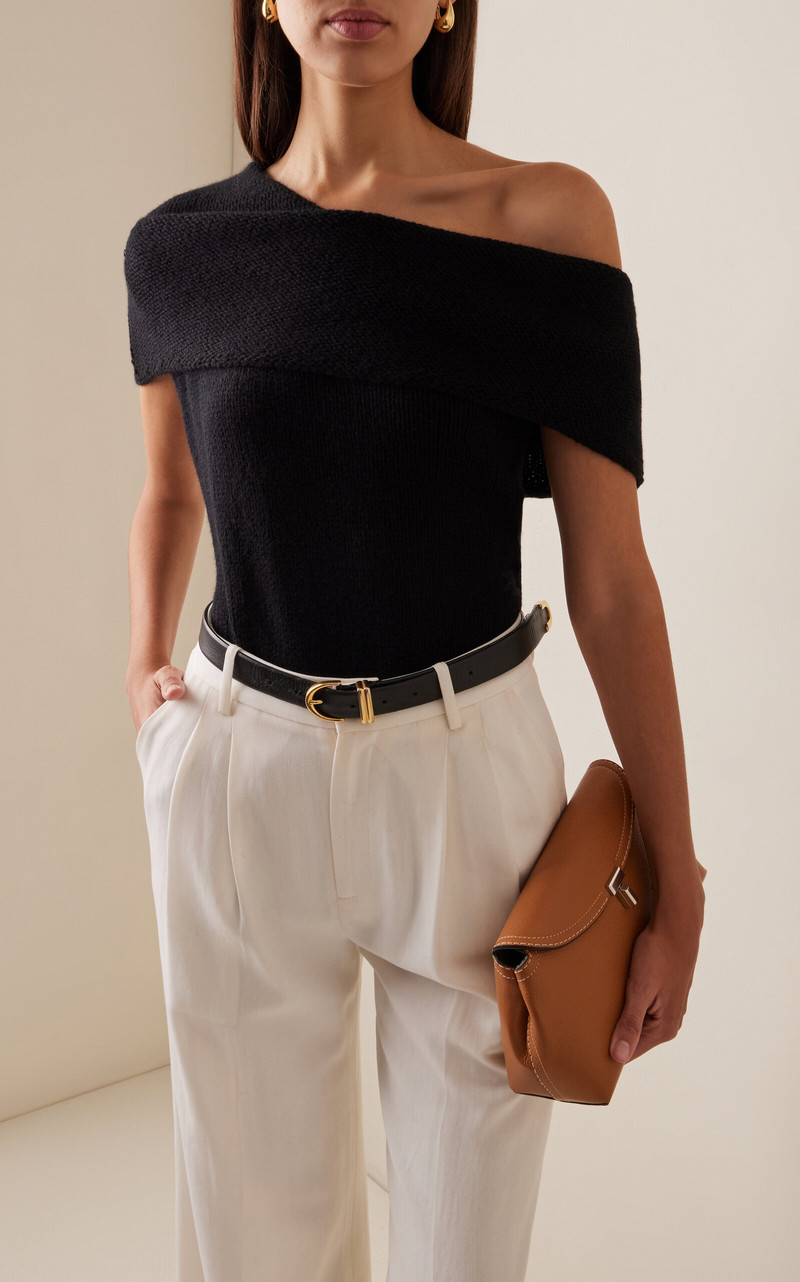 HEIRLOME Isabel Off-The-Shoulder Cashmere Top black outlook