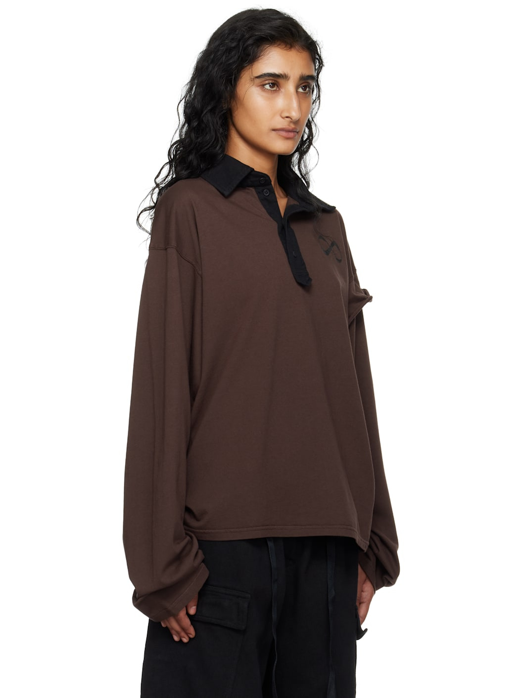 Brown Longsleeve Polo - 2