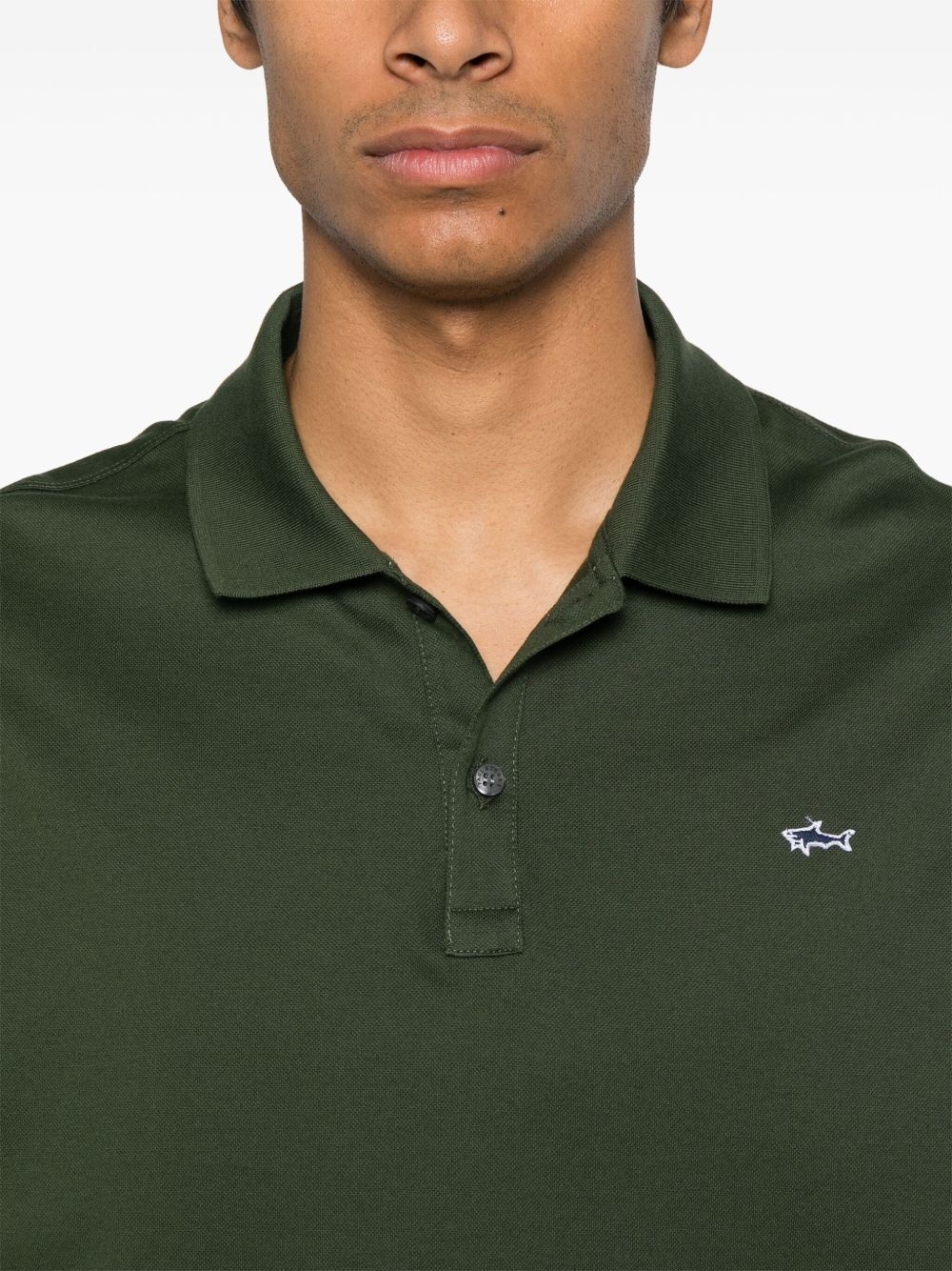 logo-patch polo shirt - 4
