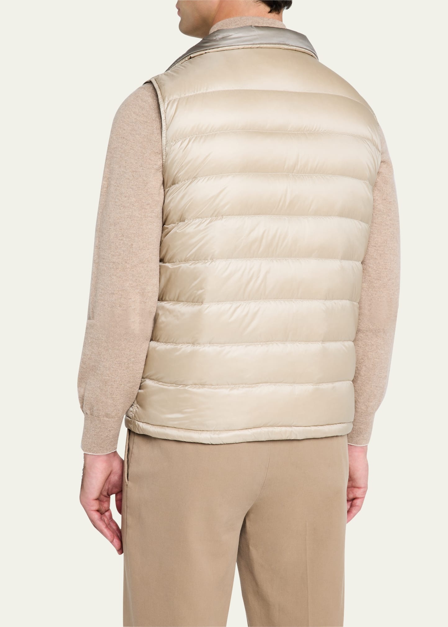 Men's Reversible Down Nylon Vest - 3