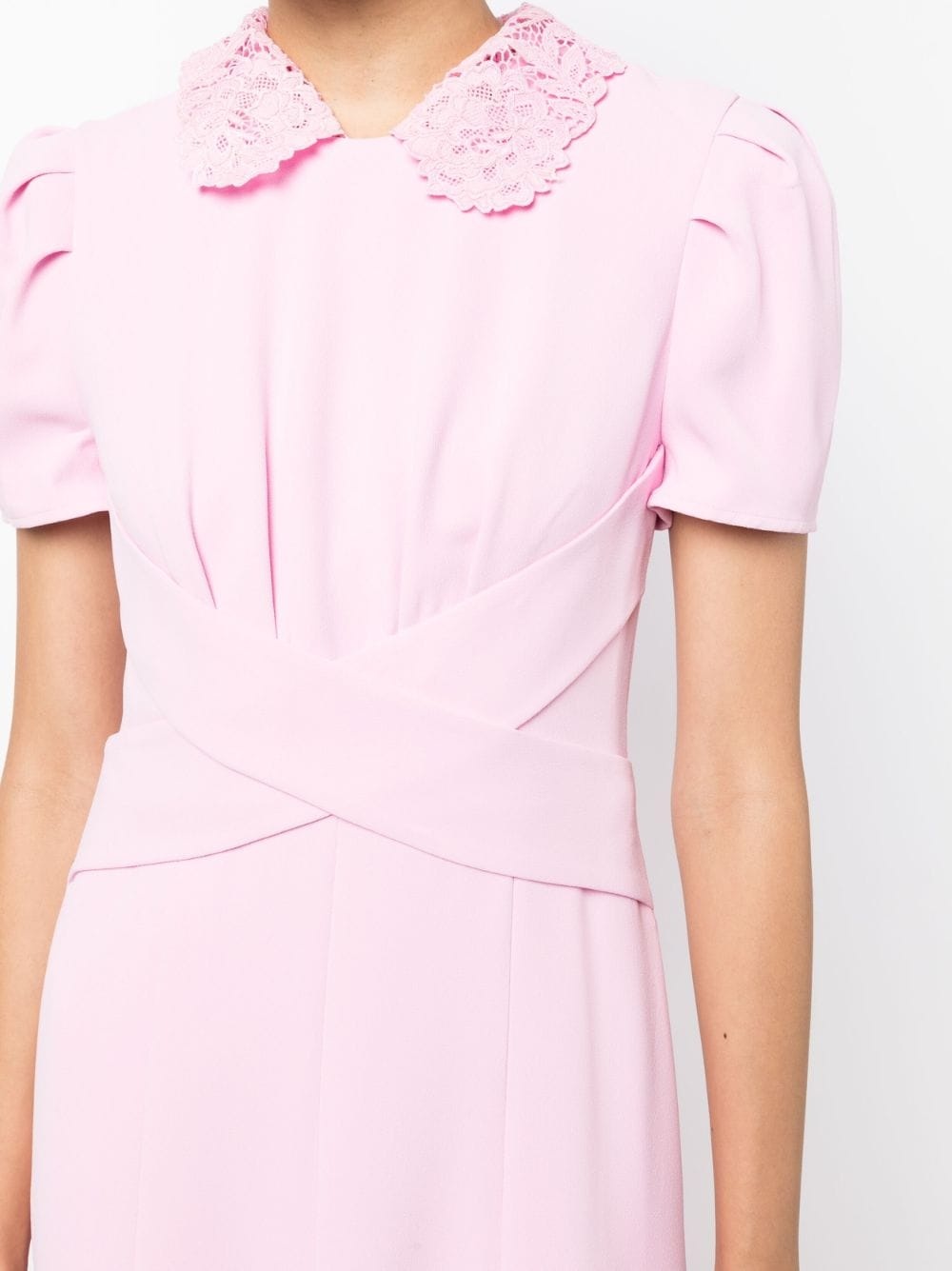 lace-collar midi dress - 5