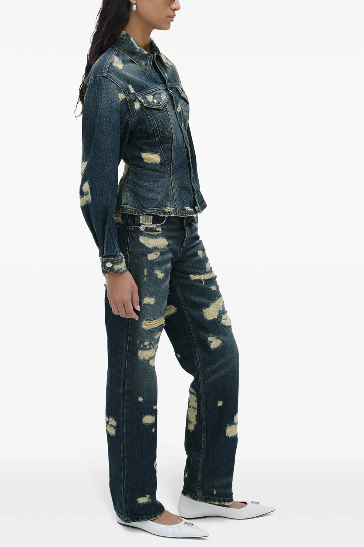 'The Rip And Repair Fluted Denim Jacket' jacket - 2