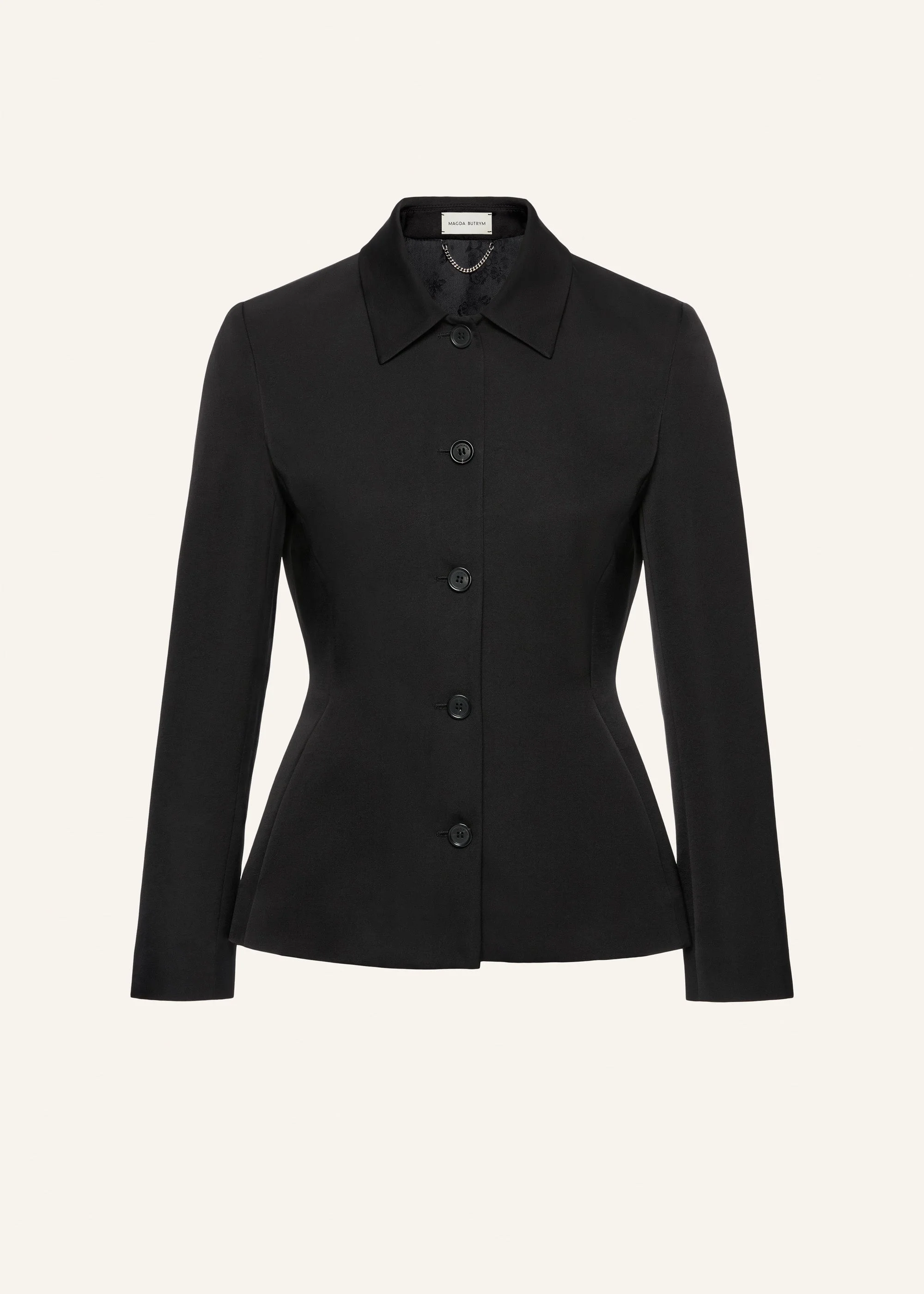 Classic button-up blazer in black - 1