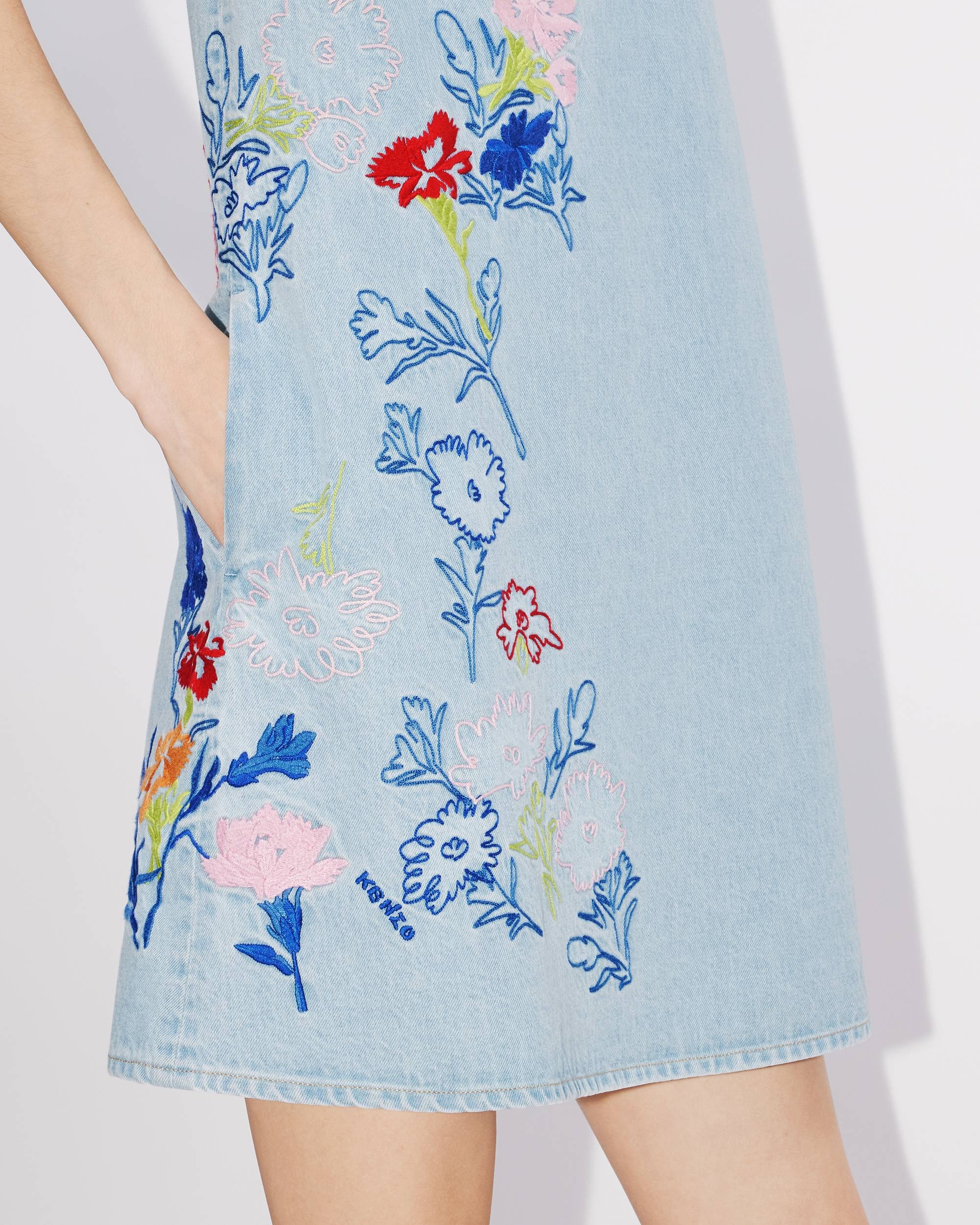 'KENZO Drawn Flowers' sleeveless embroidered dress - 7