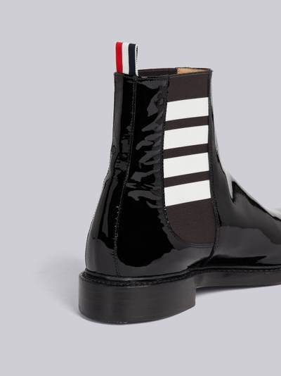 Thom Browne Black Soft Patent Leather 4-Bar Chelsea Boot outlook