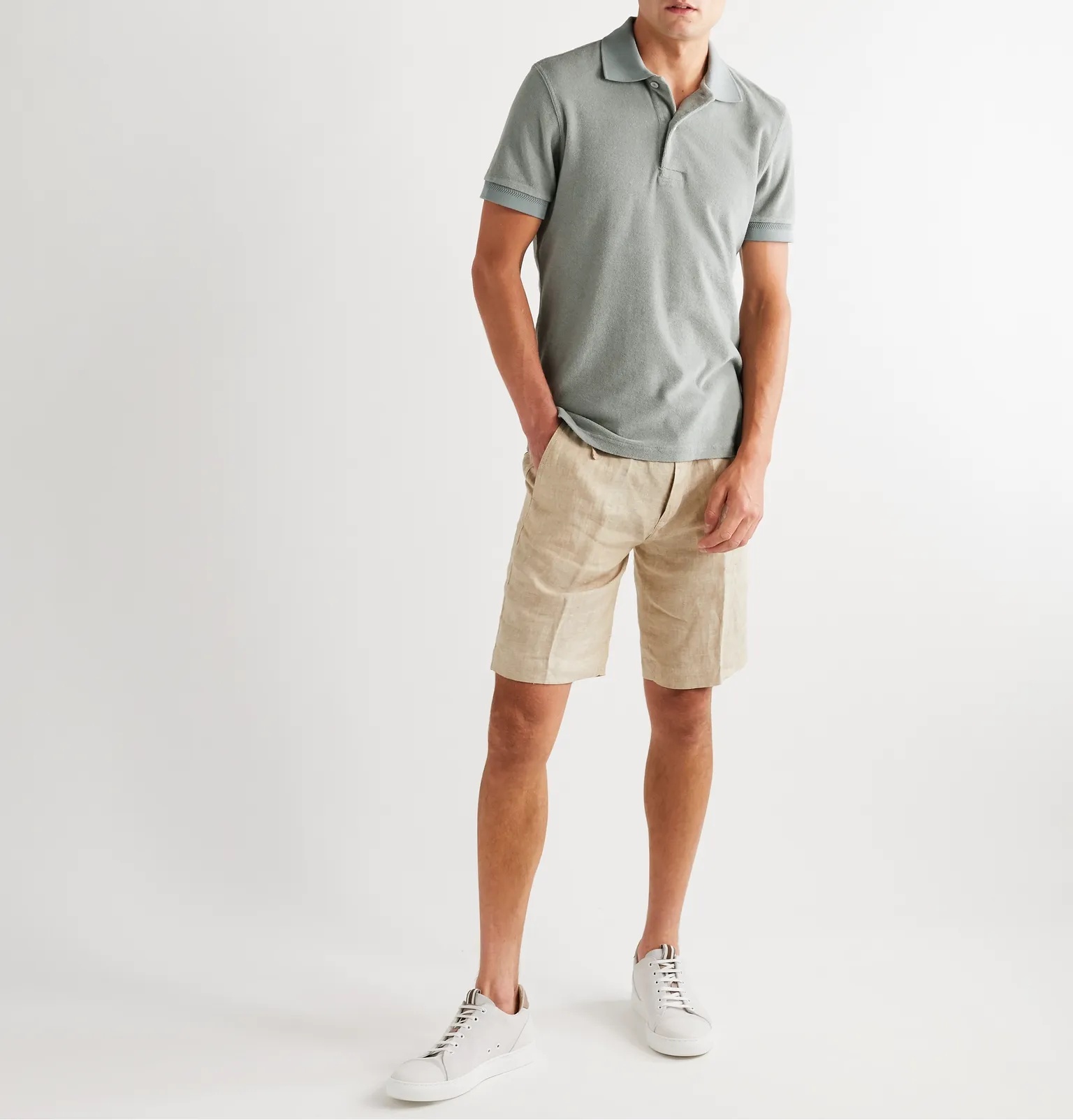 Slim-Fit Cotton-Terry Polo Shirt - 7