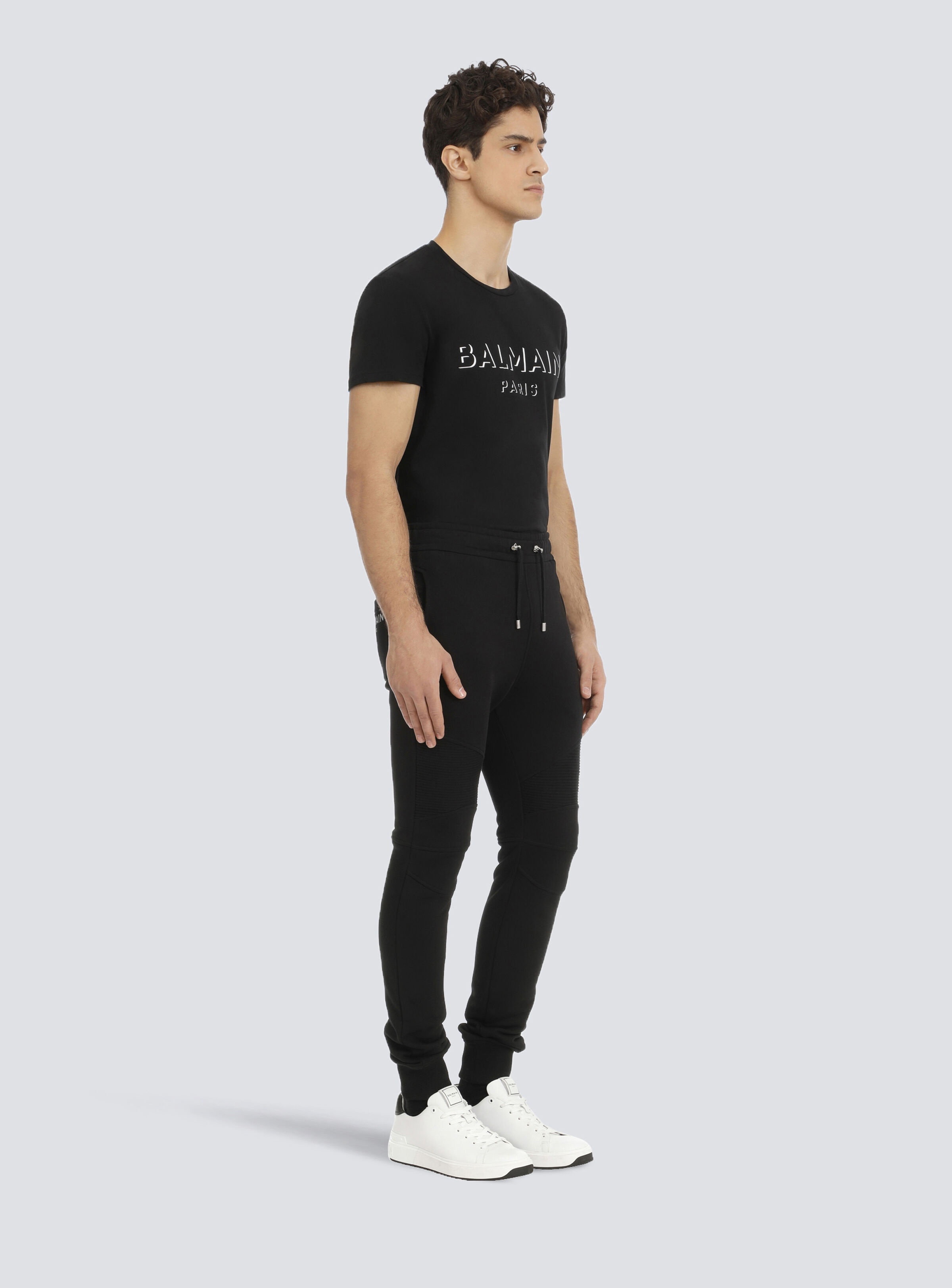 Eco-designed cotton sweatpants with Balmain logo print - 5