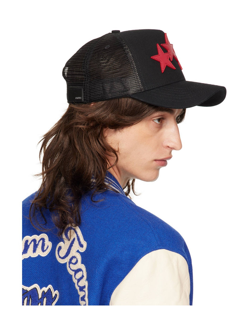 Black & Red 3 Star Trucker Cap 3