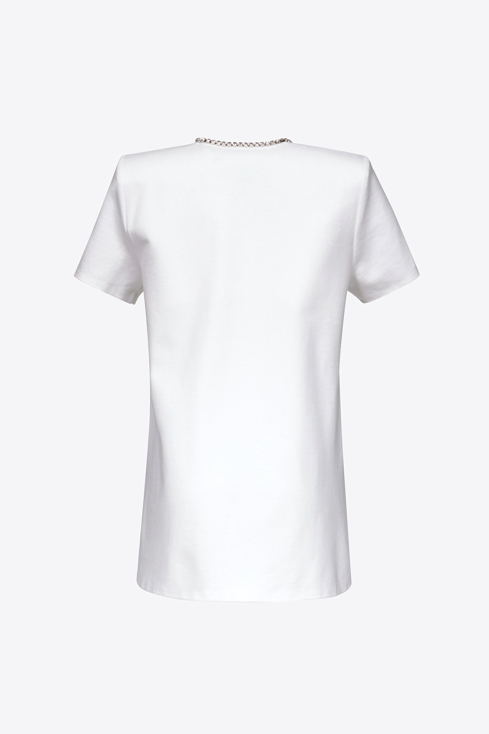 CRYSTAL BOW V-NECK T-SHIRT DRESS - 2