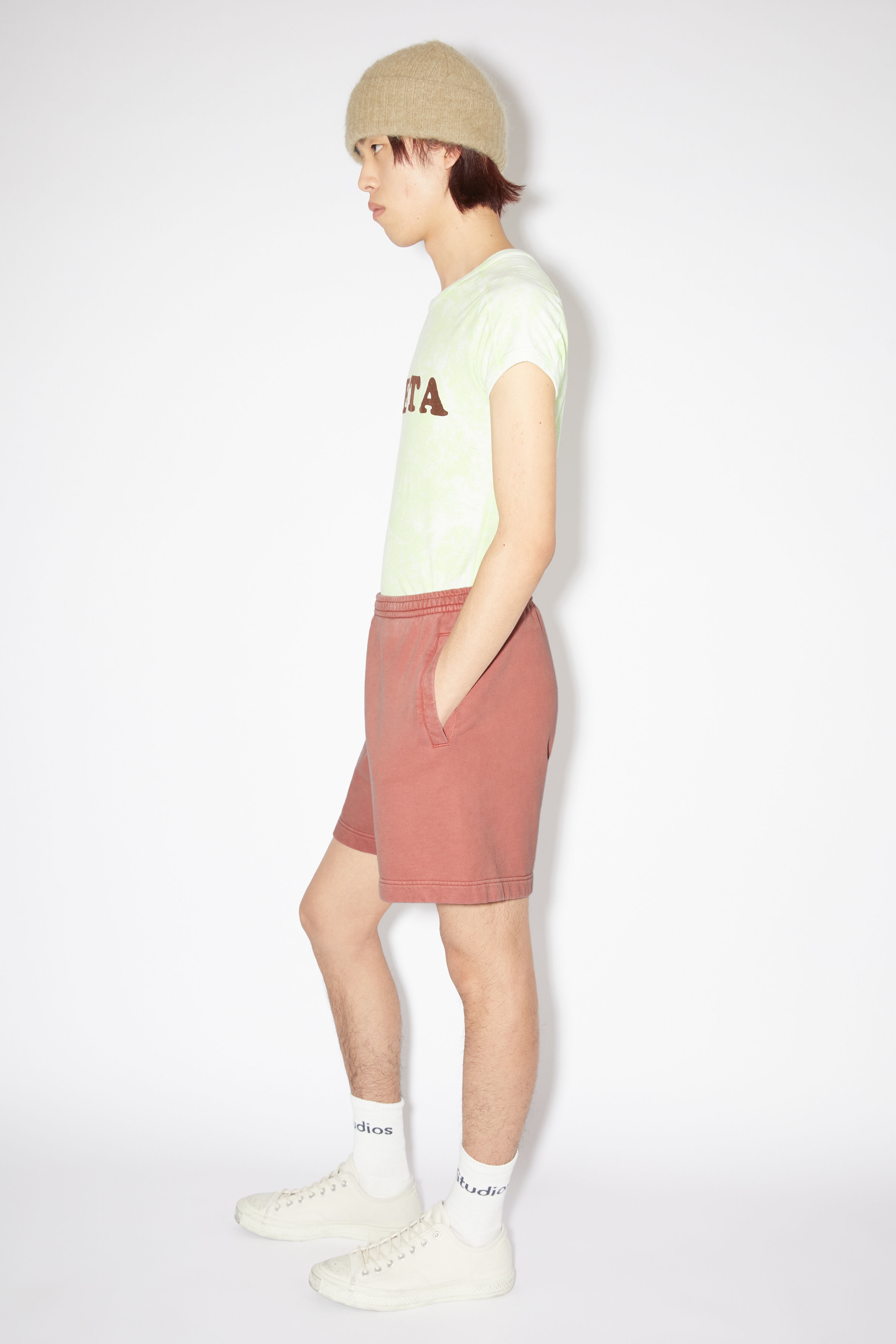 Cotton sweat shorts - Vintage Pink - 4