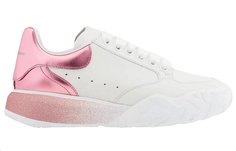 (WMNS) Alexander McQueen Metallic Court Low-Top Sneakers 'White Pink' 685733WIA9S9414 - 2