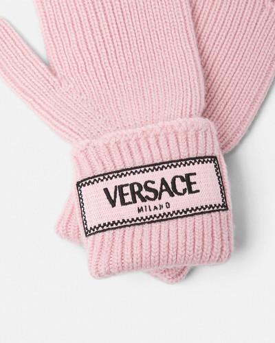 VERSACE 90s Vintage Logo Knit Gloves outlook