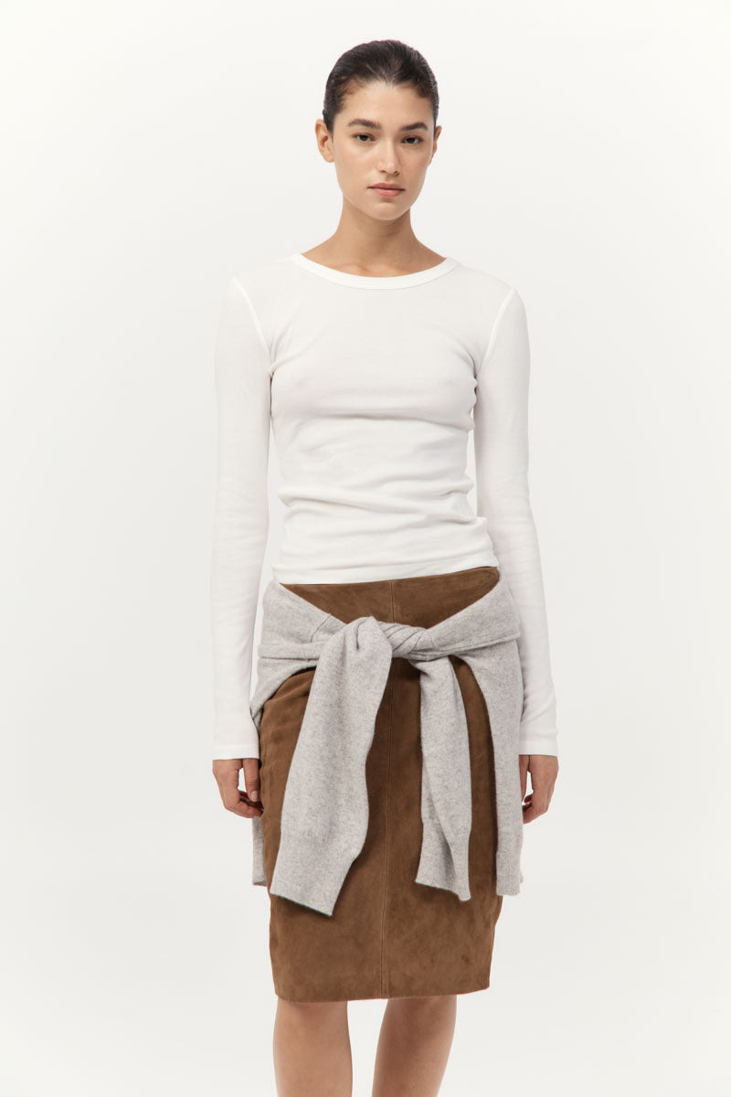 Organic Cotton Long Sleeve Top - White - 1