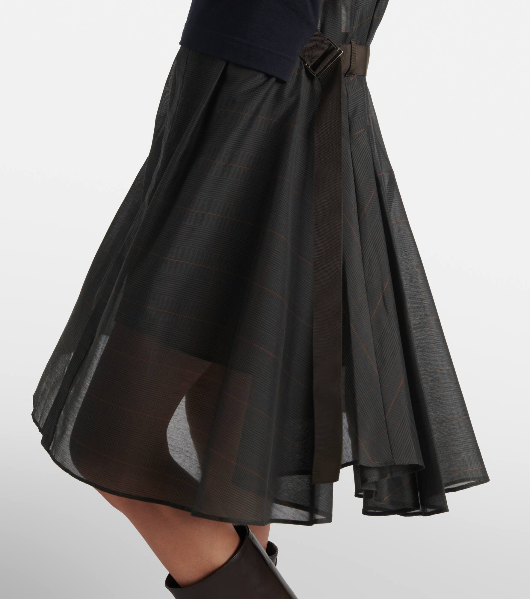 Jersey-paneled midi dress - 5