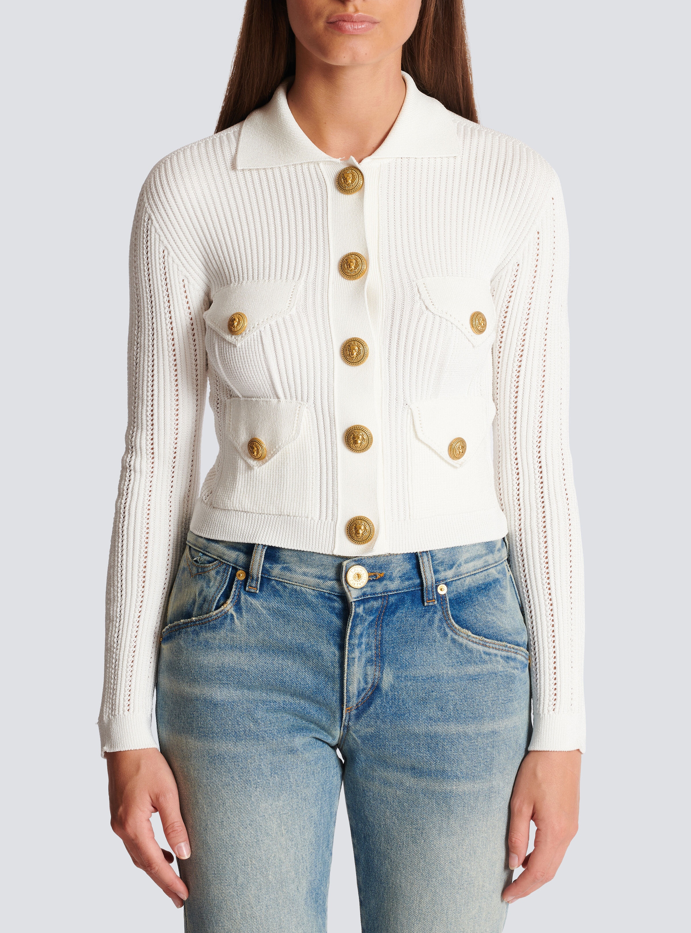 Buttoned knit cardigan - 5