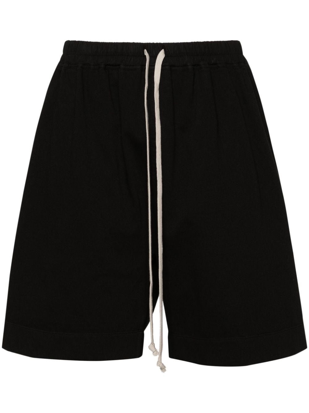 drawstring-waistband cotton track shorts - 1