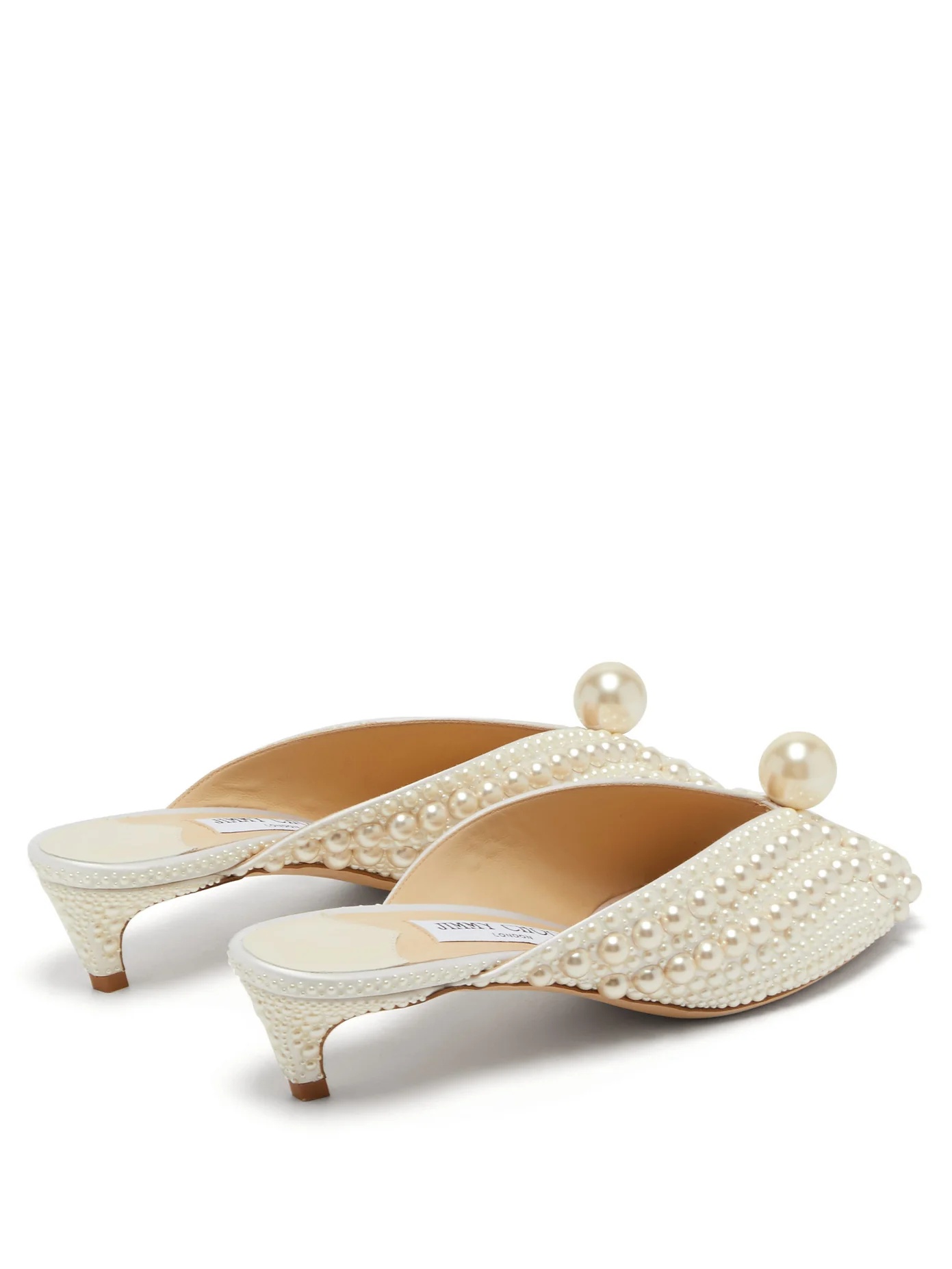 Samantha 35 faux pearl-embellished mules - 5