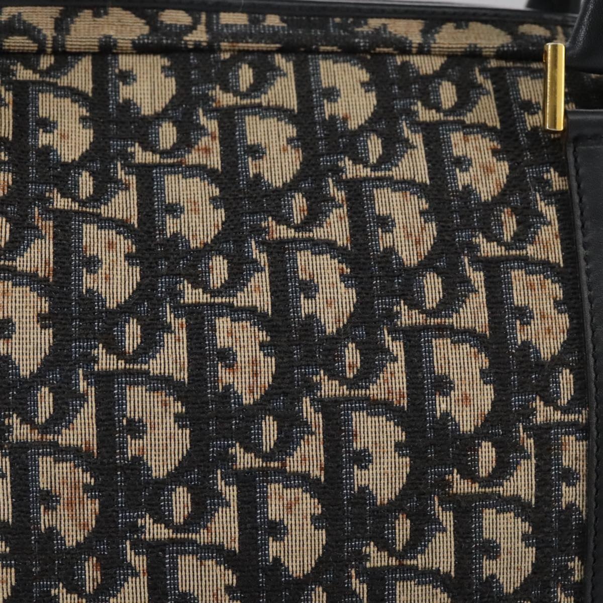 DIOR Trotter Canvas Hand Bag Navy Gold - 3