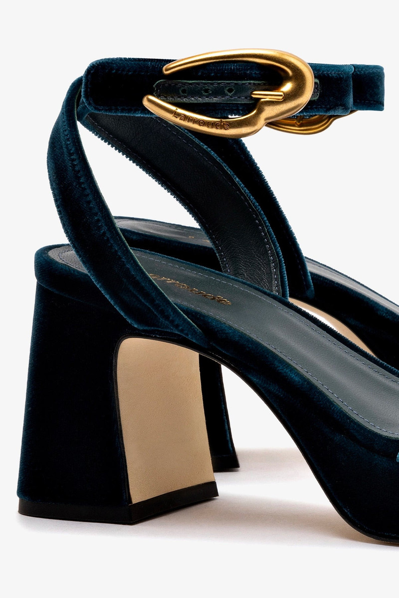 Dolly Verona Low Sandal In Deepsea Velvet 4