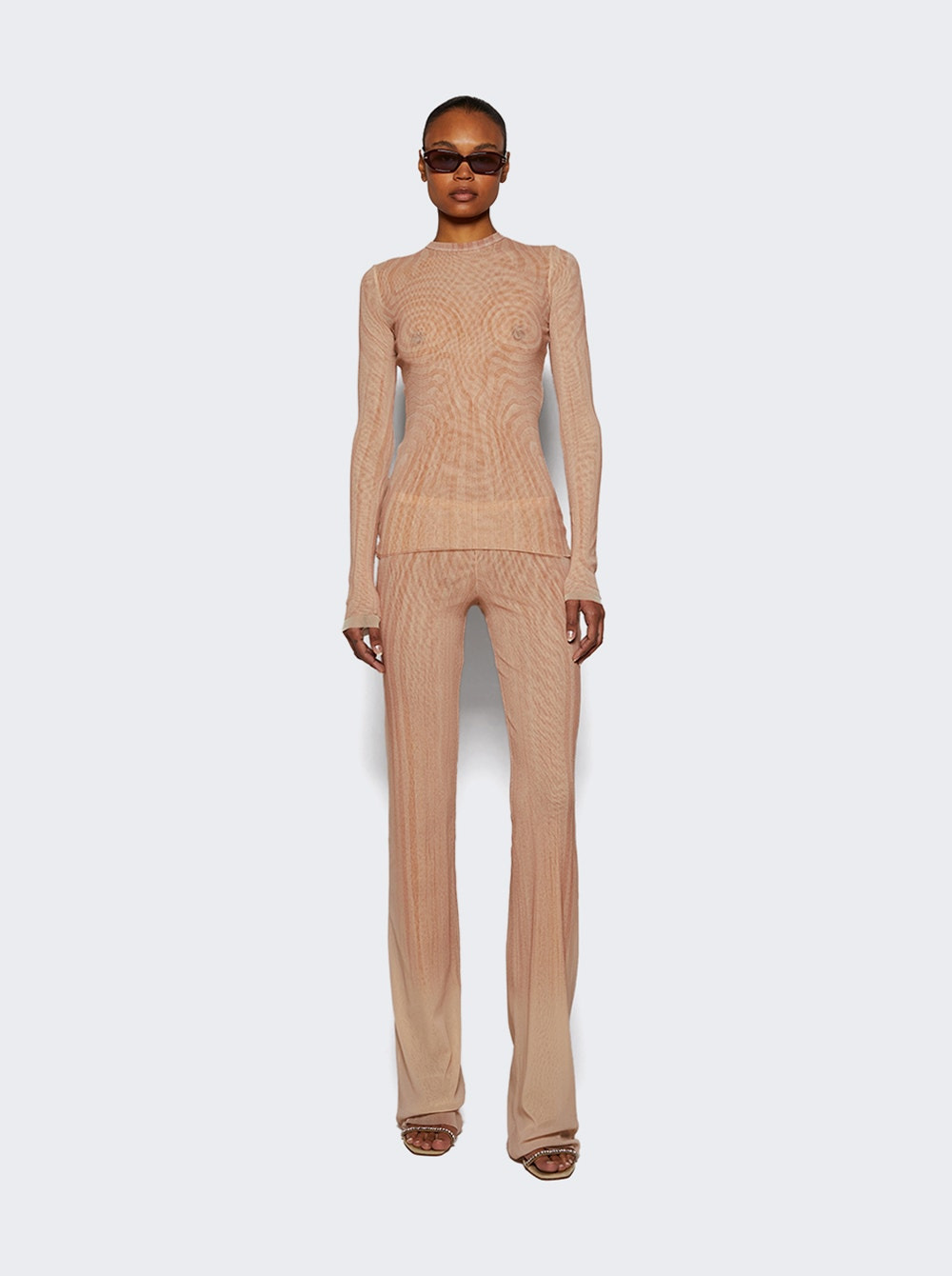 Mesh Spiral Pants Pale Pink - 5