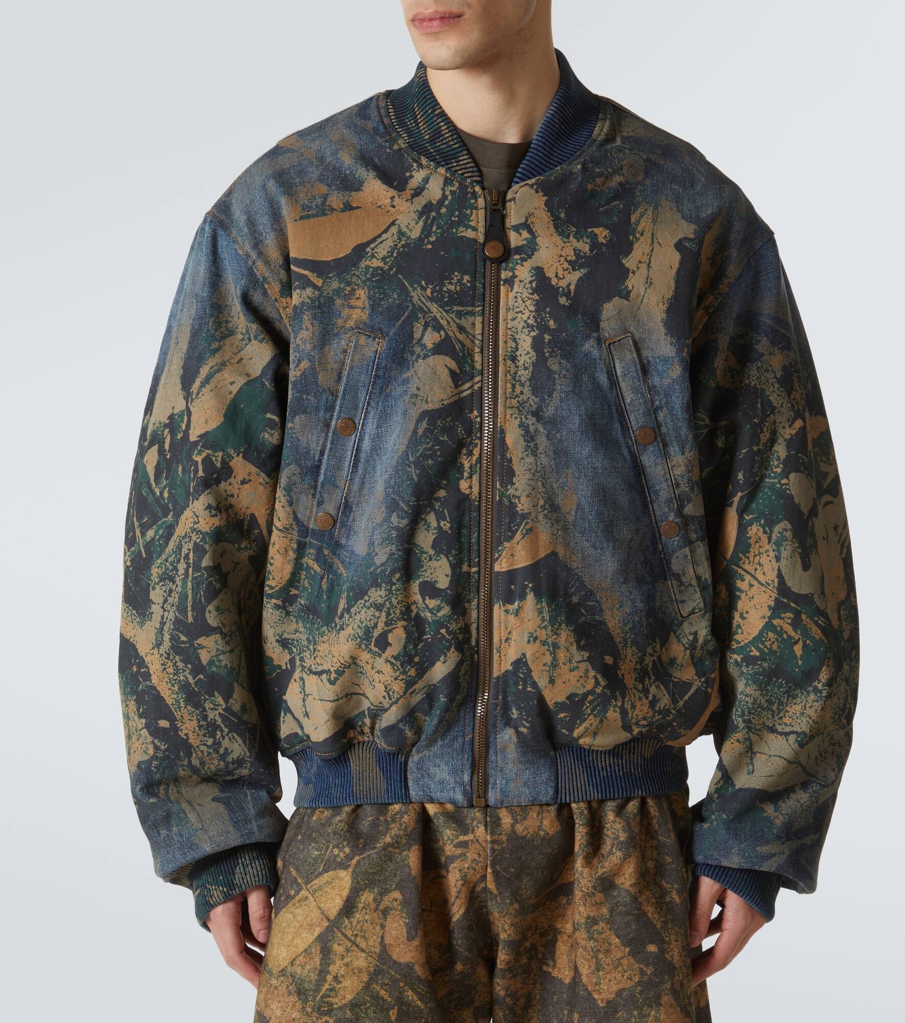 Printed denim bomber jacket - 3