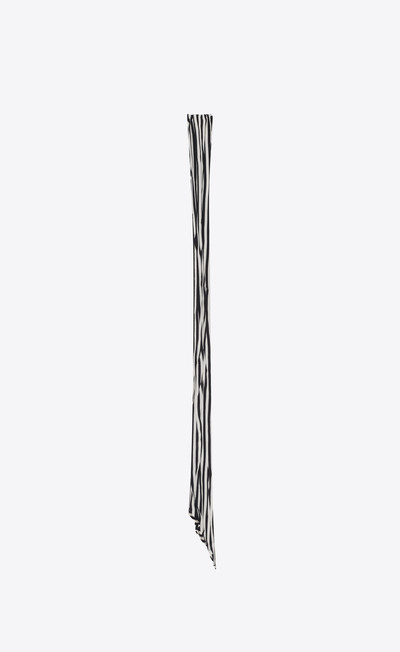 SAINT LAURENT narrow striped lavallière scarf in crêpe de chine outlook