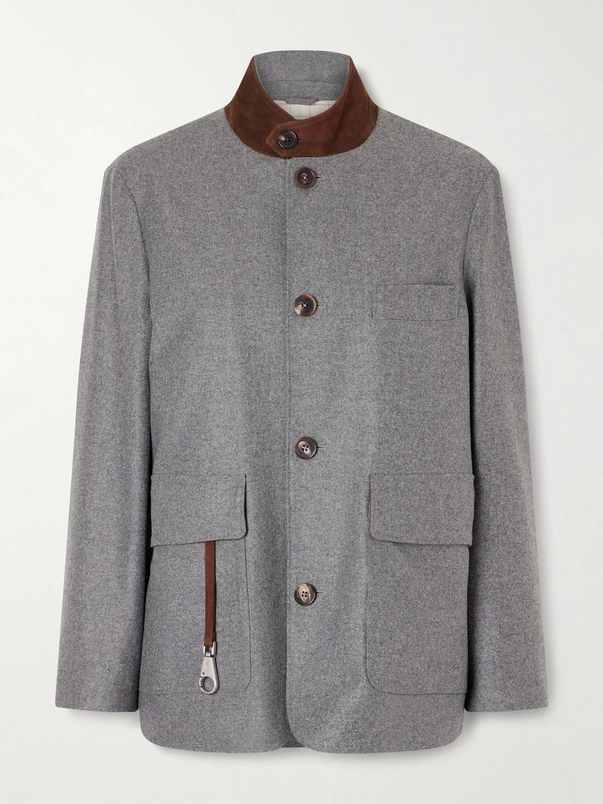 Roadster Suede-trimmed Wool And Cashmere-blend Jacket - 1