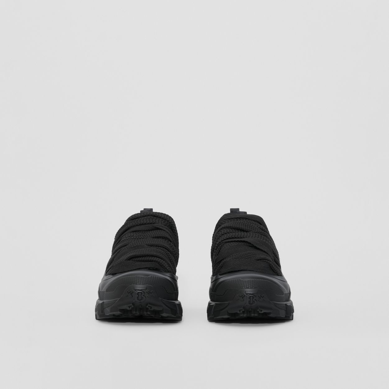 Lace Detail Leather and Nylon Arthur Sneakers - 3