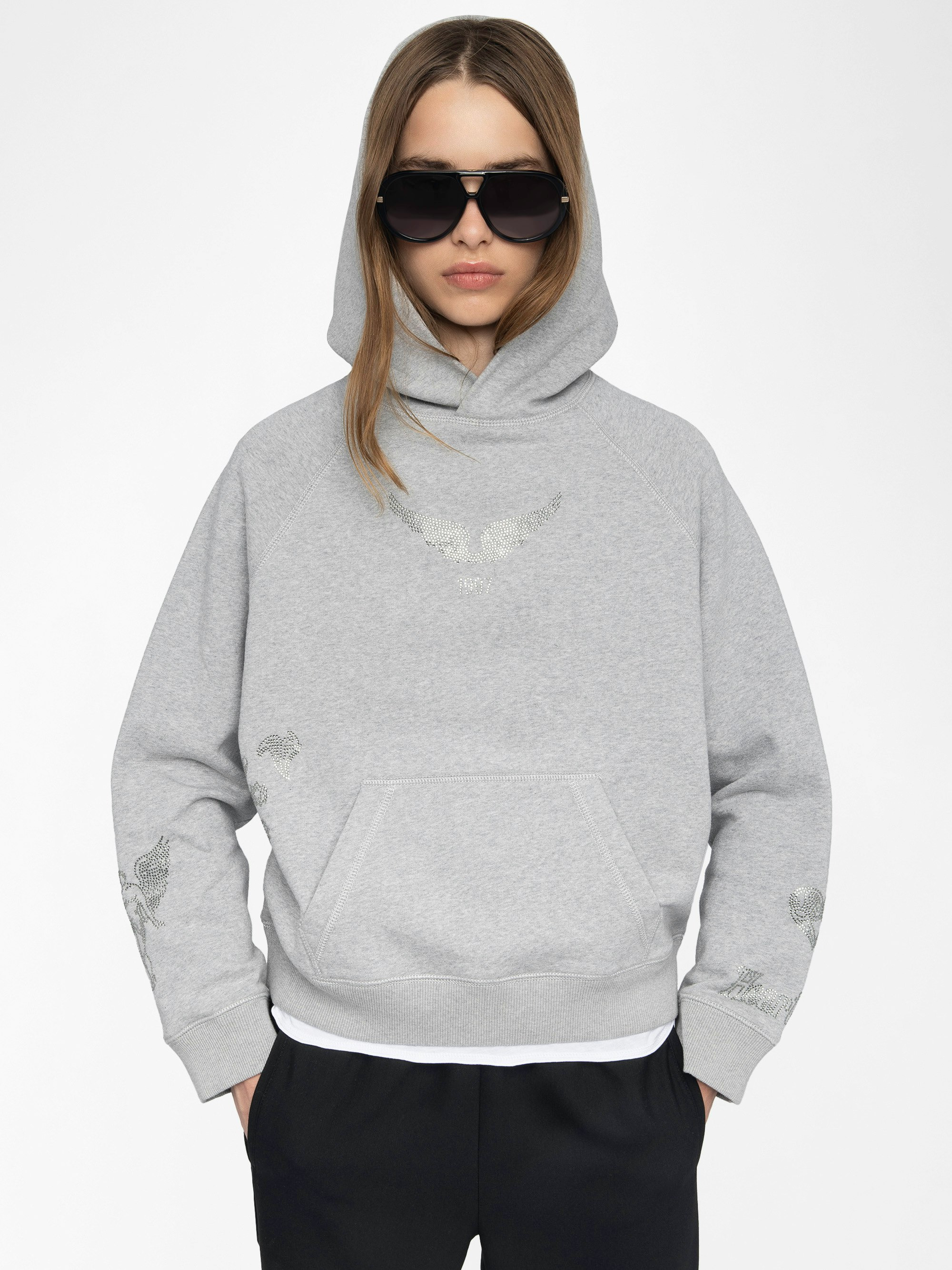 Georgy Grey Women's Rhinestone Sweatshirt - 4