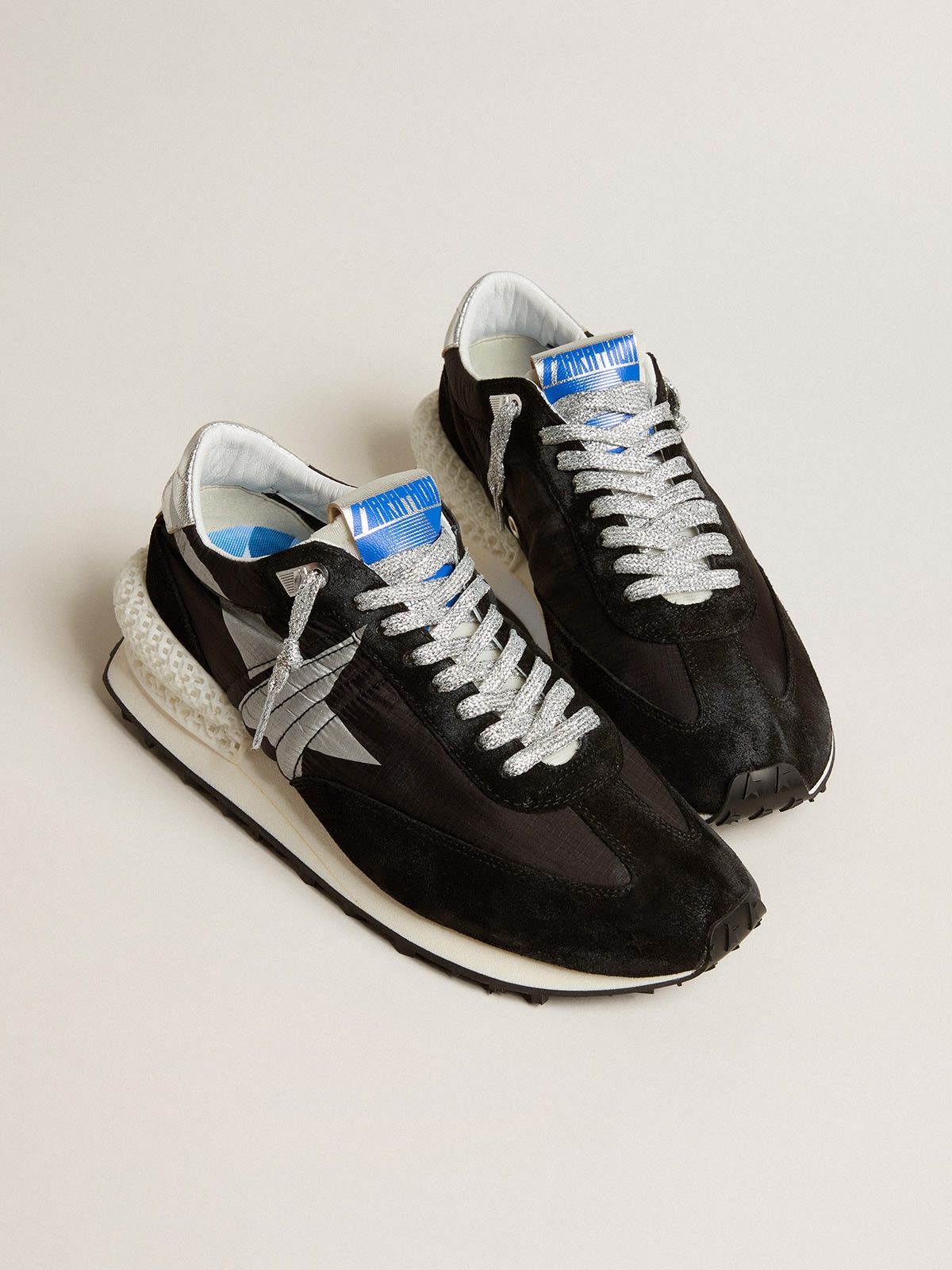 ★Golden Goose★ナイロン アッパー ブラック スター Golden Goose Men's Marathon with black ripstop nylon upper