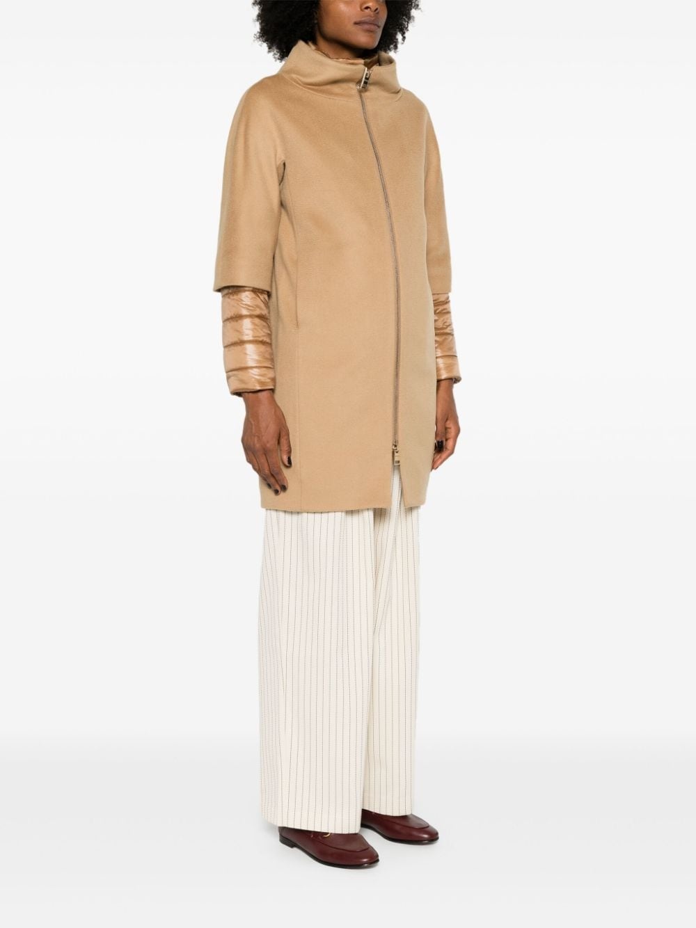 detachable-panels virgin-wool coat - 3