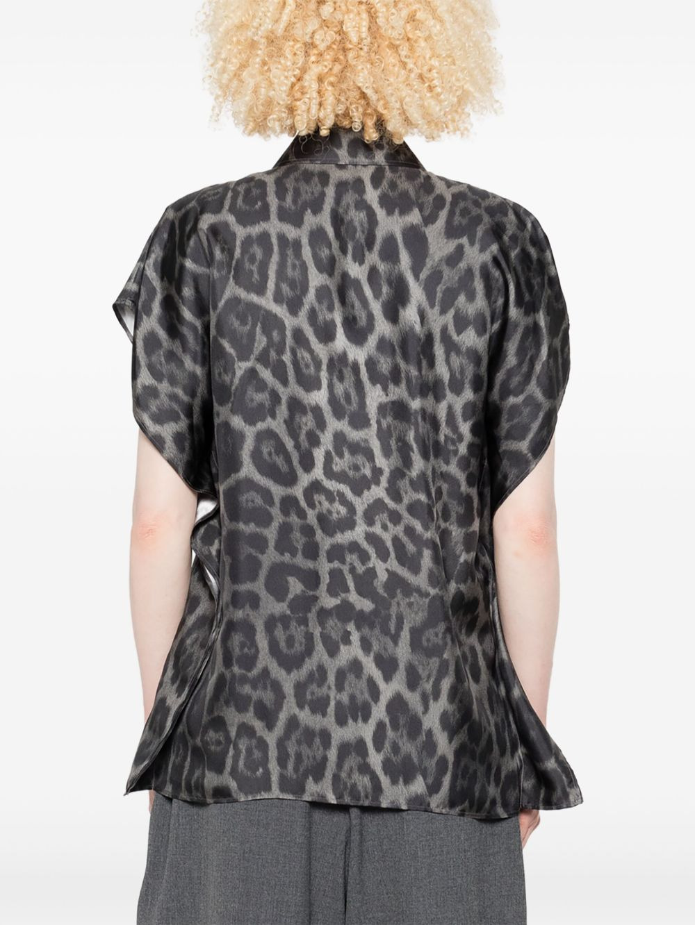 leopard-print sleeveless blouse - 4
