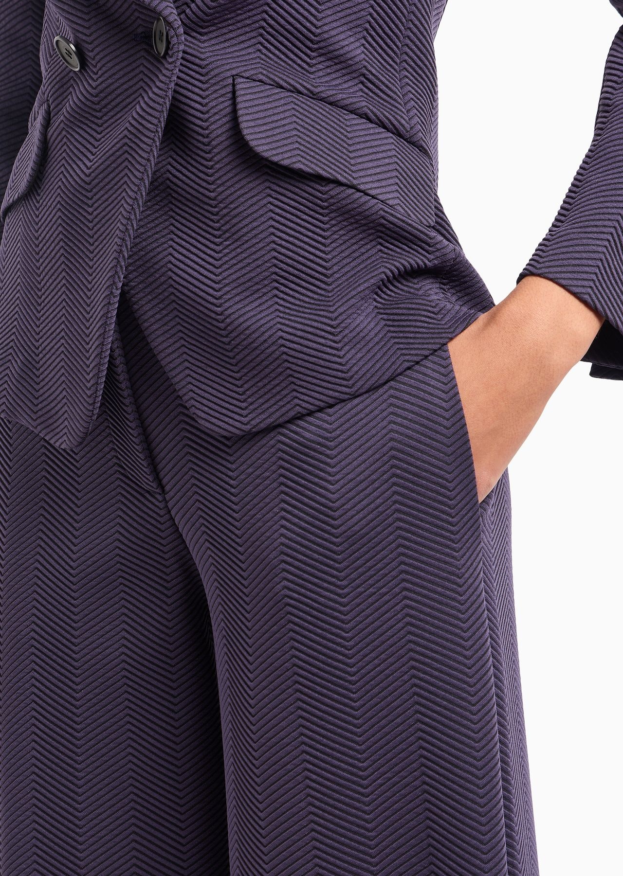 Embossed chevron jacquard jersey trousers - 5
