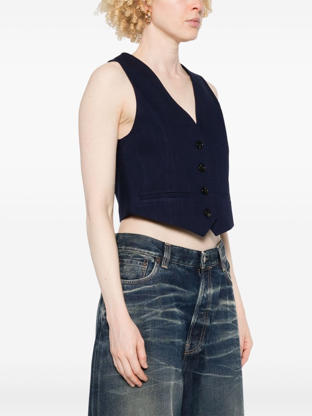 slub-texture waistcoat - 3