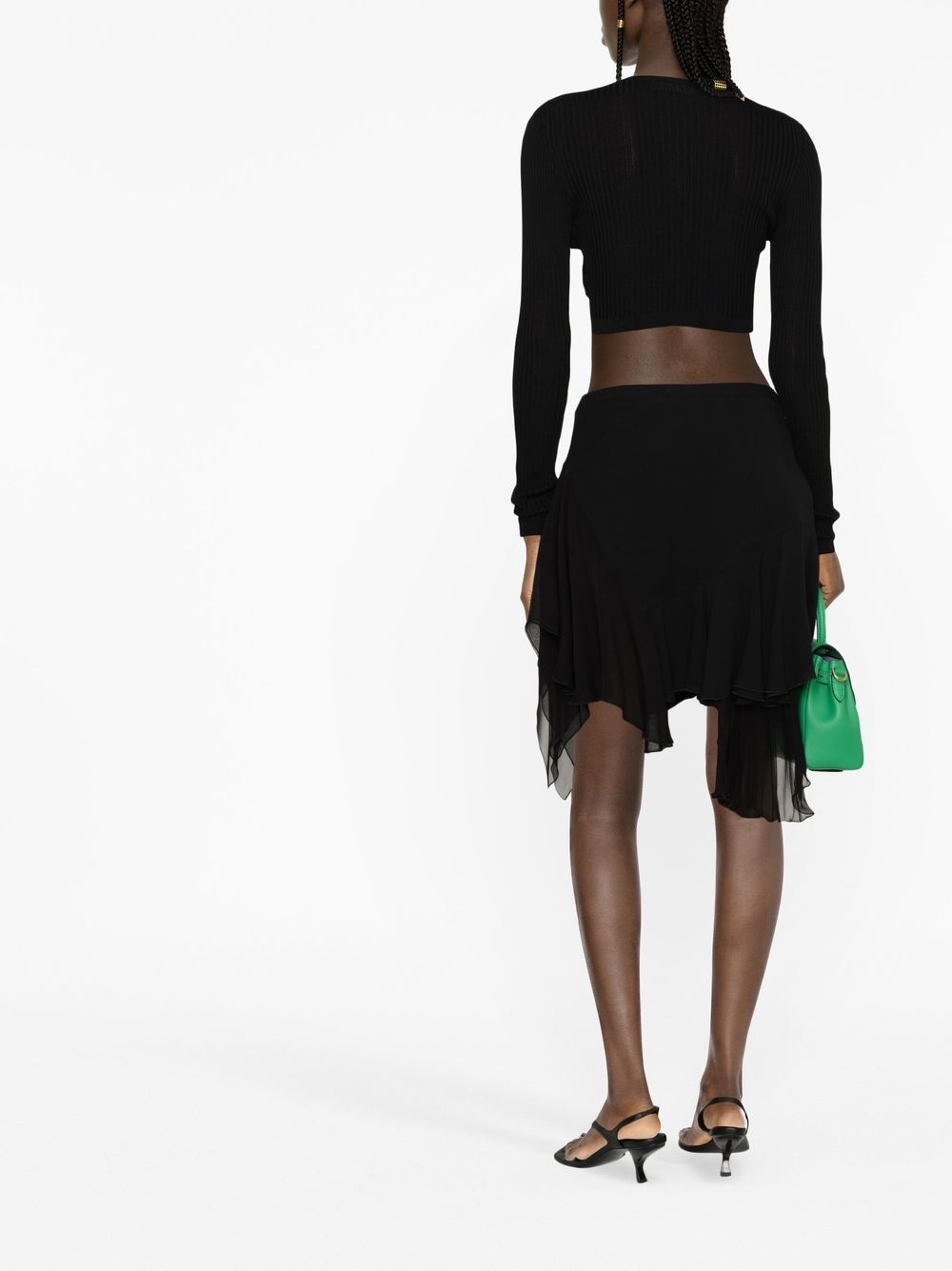 asymmetric pleated skirt - 4