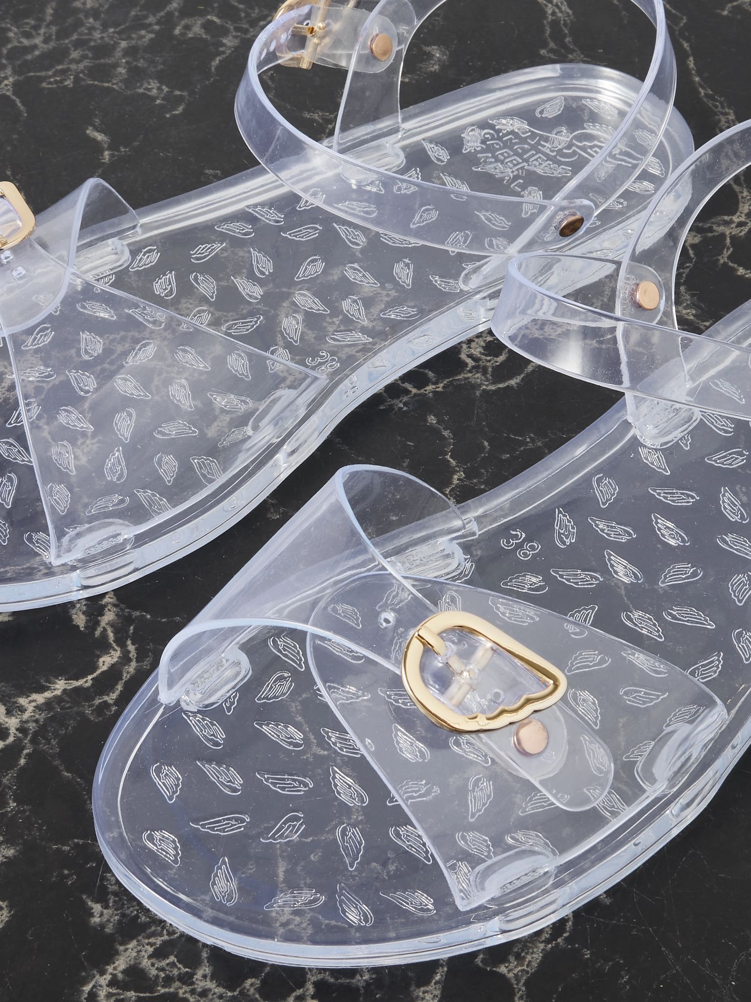 Irini recycled-PVC slingback sandals Clear - 4
